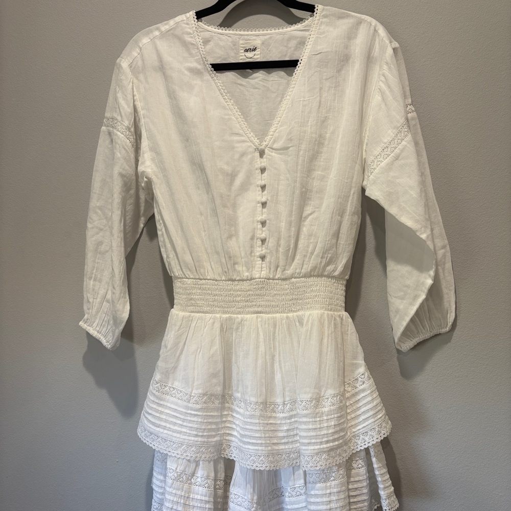 Aerie White Dress with Lace Detail